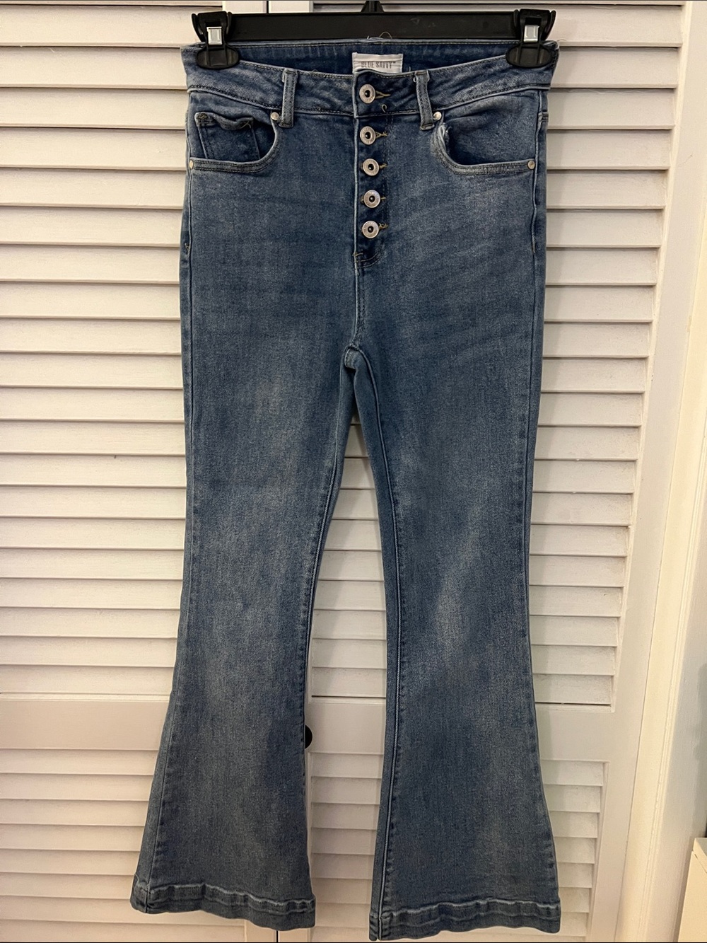 Blue savvy, high waisted, flares size 7/28